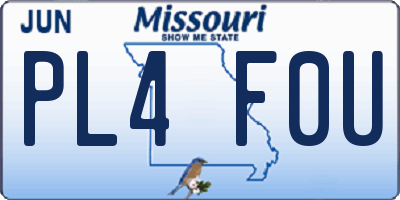 MO license plate PL4F0U