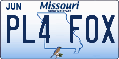 MO license plate PL4F0X