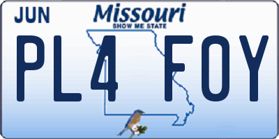 MO license plate PL4F0Y