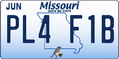 MO license plate PL4F1B