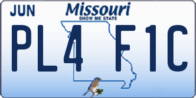 MO license plate PL4F1C