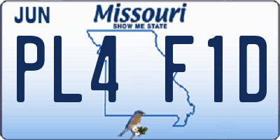 MO license plate PL4F1D