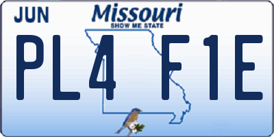 MO license plate PL4F1E