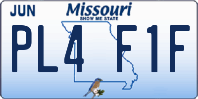 MO license plate PL4F1F