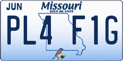 MO license plate PL4F1G
