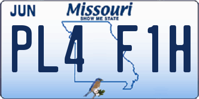 MO license plate PL4F1H