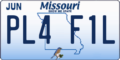 MO license plate PL4F1L