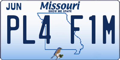 MO license plate PL4F1M