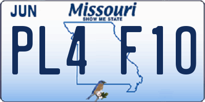 MO license plate PL4F1O