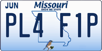 MO license plate PL4F1P