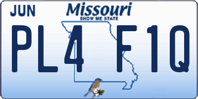 MO license plate PL4F1Q