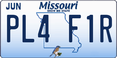 MO license plate PL4F1R
