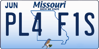 MO license plate PL4F1S