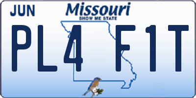 MO license plate PL4F1T