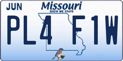 MO license plate PL4F1W