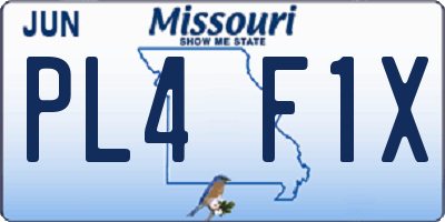 MO license plate PL4F1X