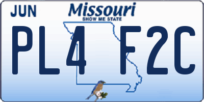MO license plate PL4F2C
