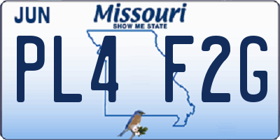 MO license plate PL4F2G