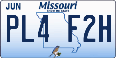 MO license plate PL4F2H