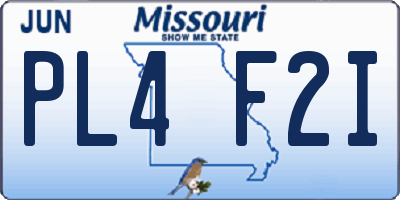 MO license plate PL4F2I