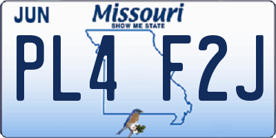 MO license plate PL4F2J