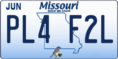 MO license plate PL4F2L