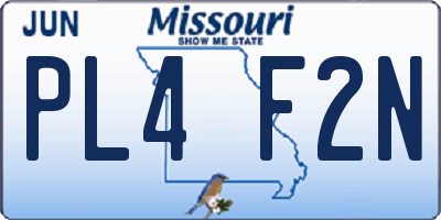 MO license plate PL4F2N