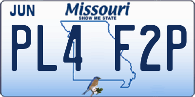 MO license plate PL4F2P
