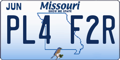 MO license plate PL4F2R