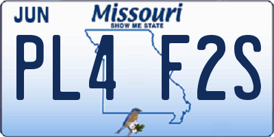 MO license plate PL4F2S