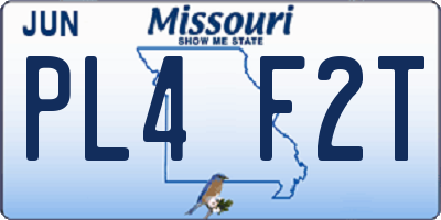 MO license plate PL4F2T