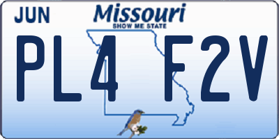MO license plate PL4F2V