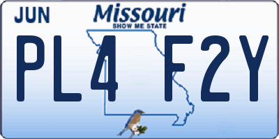 MO license plate PL4F2Y