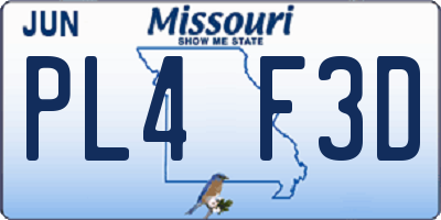 MO license plate PL4F3D
