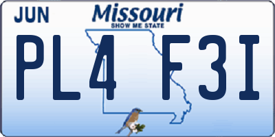 MO license plate PL4F3I