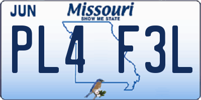 MO license plate PL4F3L