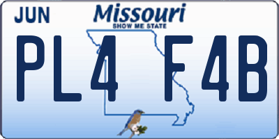 MO license plate PL4F4B