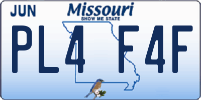 MO license plate PL4F4F