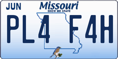 MO license plate PL4F4H