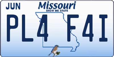 MO license plate PL4F4I