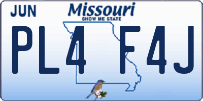 MO license plate PL4F4J