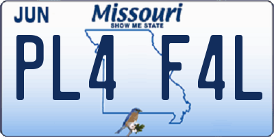 MO license plate PL4F4L