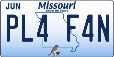 MO license plate PL4F4N