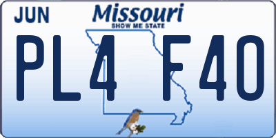 MO license plate PL4F4O