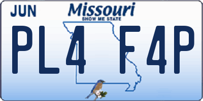 MO license plate PL4F4P