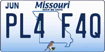MO license plate PL4F4Q