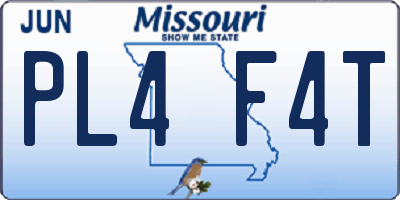 MO license plate PL4F4T