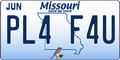 MO license plate PL4F4U
