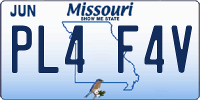 MO license plate PL4F4V