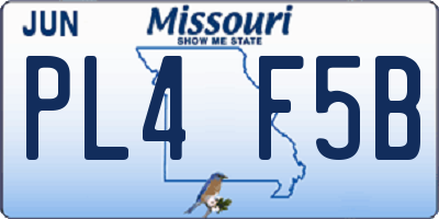MO license plate PL4F5B